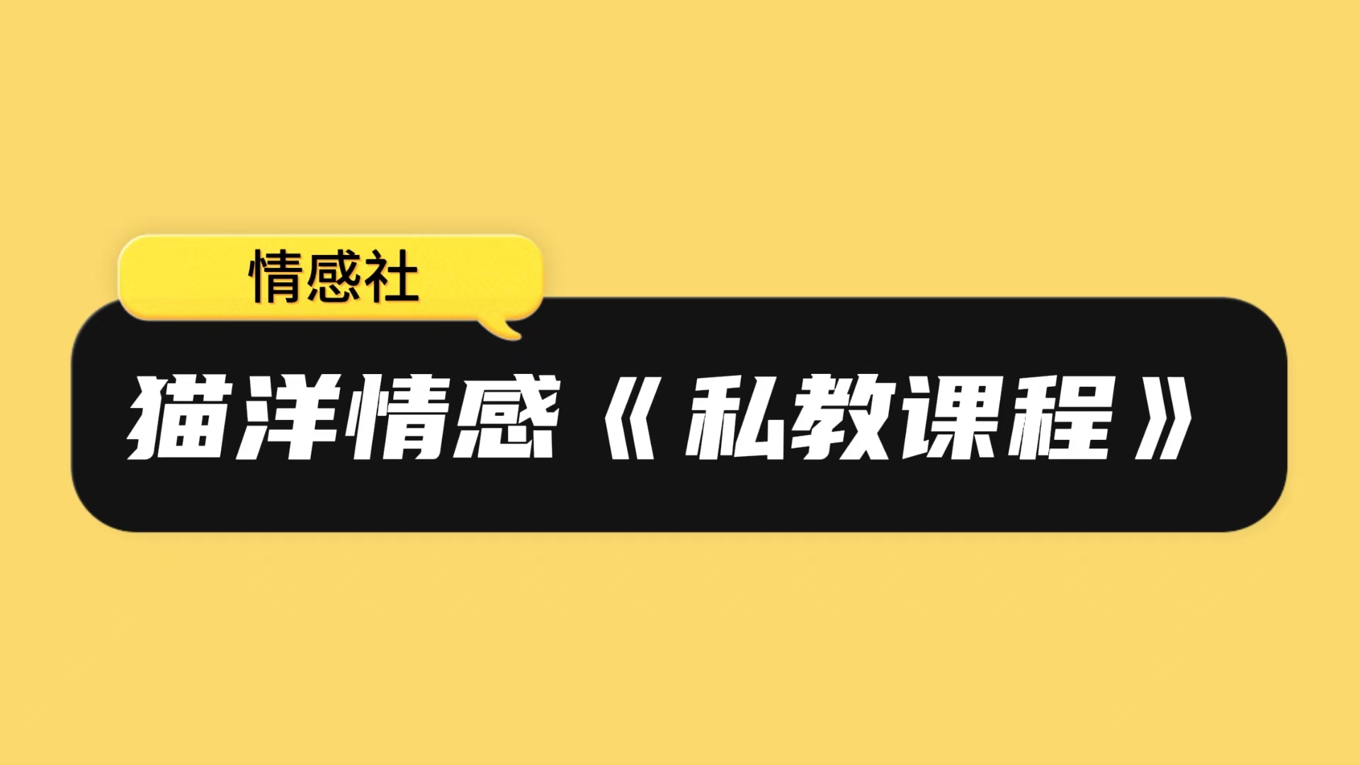 猫洋情感《私教课程》