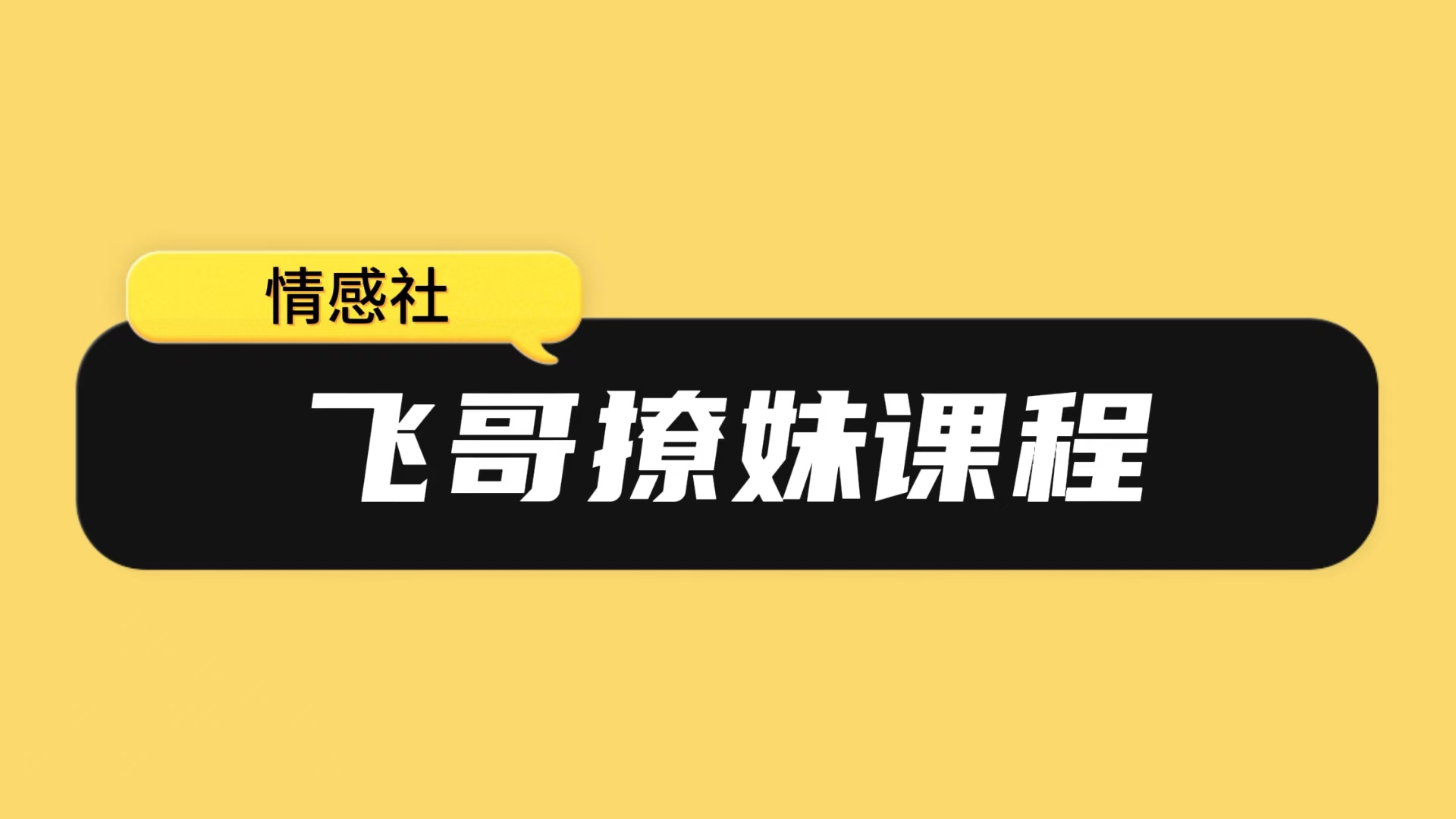 飞哥撩妹课程